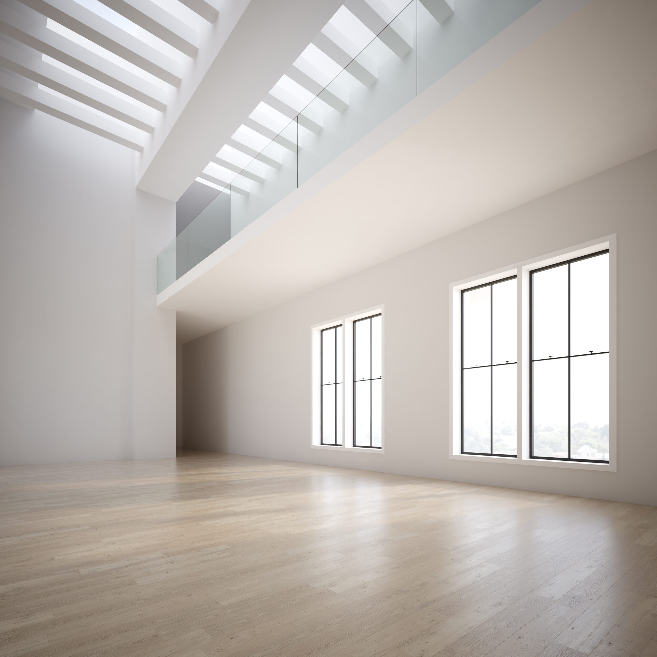 Empty modern interior room 3 d illustration